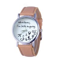 Balakie Unique Funny Watch Women Men Analog Quartz Whatever,I''m Late Anyway Wrist Watch (Beige, Alloy)