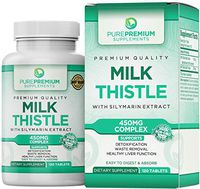Premium Milk Thistle Extract by PurePremium (Non-GMO) Super-Concentrated Liver Cleanse, Anti-inflammatory and antioxidant. Plus Immune Support with Silymarin Extract.