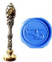 MNYR Vintage Helicopter Airplane Plane Wax Seal Stamp Luxury Bronze Metal Peacock Decorative Wedding Invitations Gift Card Paper Stationary Envelope Custom Logo Picture Wax Seal Sealing Stamp Gift Set