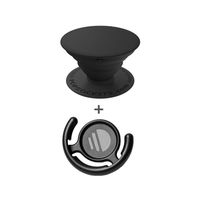 PopSockets: Collapsible Grip & Stand for Phones and Tablets - Black & Mount