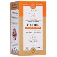 Aqua Biome by Enzymedica, Fish Oil + Meriva Curcumin, Complete Omega 3 Supplement, Gluten Free and Non-GMO, 60 softgels (30 servings)