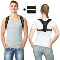 Posture Corrector for Men Women Flat Back Brace Adjustable Support Brace with 2 Pads for Upper Back Shoulder