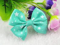 40pcs Grosgrain Ribbon Pentagram Bow Flowers The Wedding Decoration Appliques (Green)
