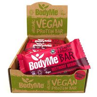 BodyMe Organic Vegan Protein Bar | Raw Beetroot Berry | Box of 12 x 2.12oz (60g) | with 3 Plant Proteins