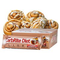 CarbRite Diet - 1g net Carbs - Gluten Free - Sugar Free - Protein Bar - Frosted Cinnamon Bun 2oz bar, 12 count