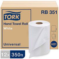Tork Universal RB351 Hardwound Paper Roll Towel, 1-Ply, 7.87" Width x 350' Length, White (Case of 12 Rolls, 350 per Roll, 4,200 Feet)