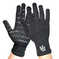 Vital Salveo-Touchscreen Full Finger Compression Arthritis Gloves with Non-Slip for Pain Relief-Rheumatoid, Osteoarthritis Carpal Tunnel Aches (Pair)-Dark Grey-L