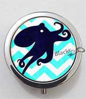 BlackKey Chevron Pattern 3-Compartment Decorative Pocket Gift Box Case Organizer for Pill, Color 1 -2095