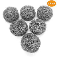 Stainless Steel Sponges,URSMART Scrubbing Scouring Pad,Steel Wool Scrubber Pad for Tough Kitchen Cleaning - Metal Mesh Scourer for Dishes, Pots, Pans, Kitchen Cooking Utensil Cleaning Tools（6pcs）
