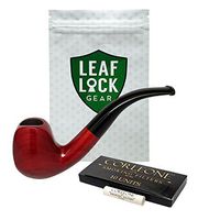 Corleone Tobacco Pipe, Filters, Velvet Lined Storage Pouch and Polishing Cloth with Leaf Lock Storage Pouch