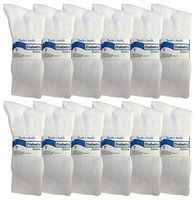 12 Pairs Womens White Diabetic Socks for Neuropathy, Edema, Circulation, Comfort, by excell 9-11