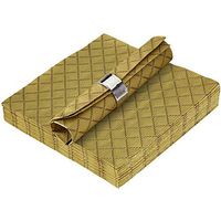 DISPOSABLE QUILTED LUNCHEON NAPKINS | European Made Linen Like Napkins | for Upscale Wedding and Dining | 16 pc | Gold