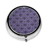 Haunted Mansion Round Pill Box Pocket Mini Travel Pill Vitamin Decorative Box Pill Case