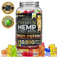 Hemp Gummies Premium 350,000 High Potency - Fruity Gummy Bear with Hemp Oil - Natural Hemp Candy Supplements for Pain, Anxiety, Stress & Inflammation Relief - Promotes Sleep and Calm Mood