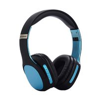 Wireless Headset with Mic,Foldable Bluetooth Headphone with 3.5mm Audio Jack for PC/iPhone/Android Smartphones Computers(Black+Blue)