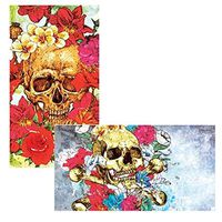 Decorative Matches, (Set of 3 Match Boxes) Long Wooden Matches,Strike Strip on Side of Box- Colored Match Tips- Candle and Fireplace Wooden Matches 4.375" x 2.35" x .75" (Skull Bouquet)