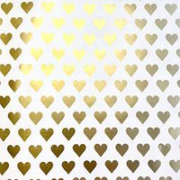 Jillson & Roberts Gift Wrap, Golden Hearts (8 Rolls 5ft x 30in)