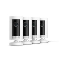 Introducing Ring Indoor Cam, Compact Plug-In HD security camera with two-way talk, White, Works with Alexa - 4-Pack