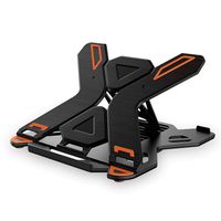 Adjustable Laptop Stand E5, Eight Modes Height Adjustments of Choice, The Bottom Turntable Design, 360-Degree Rotation, Folding Design, Silicone Non-Slip, Attach Mobile Phone Bracket (Black)