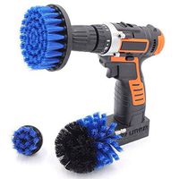 Drill brush 3Pcs Scrub Brush Drill Attachment Kit,Time Saving Kit And Power Scrubber Cleaning Kit, For Car, Bathroom, Wooden Floor, Laundry Room Cleaning (Blue)