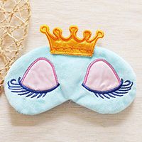 Adecco LLC Cute Sleeping Beauty Cartoon Eye Mask & Blindfold for Kid's Sweet Dreams(light blue)