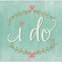 I Do Mint Bridal Disposable Paper Napkins 32 Count