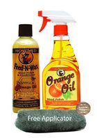 Howard Feed N Wax Wood Polish and Conditioner, and Howard Orange Oil Wood Polish, Wood Furniture Cleaner and Teak Wood Cleaner