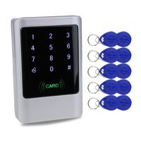 HFeng Electronic Door Access Control System RFID Keypad IP65 Waterproof Outdoor Access Controller Keyboard 125KHz EM Card Reader+10pcs Keyfobs Tags