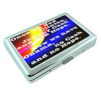 No Hope Em1 Hip Silver Cigarette Case Id Holder Metal Wallet 4" X 2.75" RFID Protection