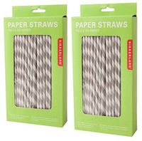 (144 per Carton) Paper Straws [Set of 2] Color: Gray