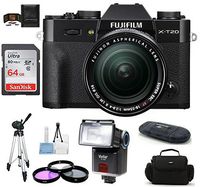 Fujifilm X-T20 Mirrorless Digital Camera with 18-55mm f/2.8-4 R LM OIS Zoom Lens Bundle, Includes 64GB SDXC Memory Card + Camera Bag + Tripod + More.