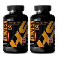Pre Workout Vitamins - CREATINE TRI-Phase (3X Formula) - Creatine hcl - 2 Bottles 180 Tablets