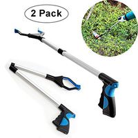 2 Pack Reacher Grabber Tool, Messar Upgraded Foldable Reaching Aid Reacher Tool Long Arm 360° Rotating Jaw Reaching Claw Hand Grabber Trash Pickup Tool, 32''