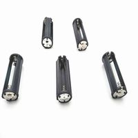 GFORTUN 5PCS 3 x 1.5V AAA Series Connector Battery Case Holder Black Cylindrical for Flashlight Torch