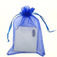 SUNGULF 100pcs Organza Pouch Bag Drawstring 6"x9" 16x22cm Strong Gift Candy Bag Jewelry Party Wedding Favor (Royal Blue)