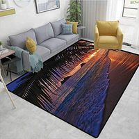 Bigdatastore Polka Dot Area Rug Non Slip Pad, Pacific Sunrise at Lanikai Beach Hawaii Sandy Tropics Distant Hills Leaves Landmark, Fashionable High Class Living Bedroom Rugs(2.5'x 7')