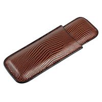 CCZXJH Cigar Humidor Desktop Cigar Box, Leather Cigar Set moisturizing Tube 2 Stick Travel Portable Cigar Set, Send Cigar Cut, Men's Gift Box Cigarette case, Black Wood Lined