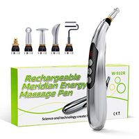 5-in-1 Acupuncture Pen USB Rechargeable Energy Acupuncture Pen with 5 Massage Head LED Display Electronic Meridians Laser Acupuncture & Acupressure Massager