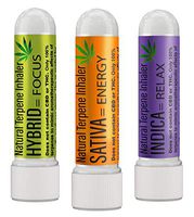 3 PACK - Terpene Indica Sativa Hybrid Profile Essential Hemp Oil Nasal Inhalers for Energy Sleep and Anxiety