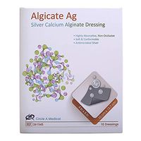Algicate Ag Silver Calcium Alginate Wound Dressing Gauze Pads Sterile, 4" x 5" (Box of 10)