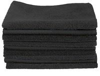 CARTMAN Microfiber Cleaning Cloth in Black Color 14 in x 14 in, 30pk (Black)