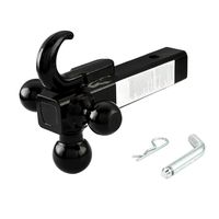 TOPSKY Trailer Ball Mount with Hitch Hook & Hitch pin, 1-7/8",2"&2-5/16" Hitch Ball,Tow Hitch,Black Ball,TS2010