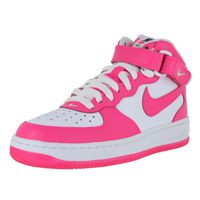 NIKE KIDS AIR FORCE 1 MID (GS) SHOES WHITE BLACK HYPER PINK SIZE 5.5