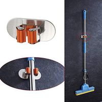 tralasume Amasstu Broom Mop Holder, Self Adhesive Wall Mount Stainless Steel Mop Rack Broom Hanger Home Organizer & Tool Storage Rack for Bathroom and Kitchen newcomer