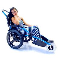 All-Terrain Beach Wheelchair Hippocampe - Double Rear Tires - Large Size + Beach Cart