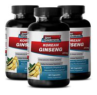 Ginseng Extract Liquid - Korean Ginseng 350mg - Improve Sexual Performance in Men with Natural Korean Ginseng (3 Bottles 180 Capsules)