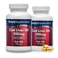 Cod Liver Oil 550mg | Sourced from Sustainable Fisheries | 2X 180 Capsules