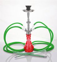4 hose 21" Zalameh Red Hookah Shisha Nargila water glass vase pipes smoke sale