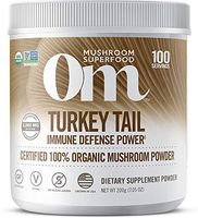 Om Organic Mushroom Superfood Powder, Turkey Tail, 7.05 Ounce (100 Servings), Immune Support, Gut Health & Holistic Defense Supplement