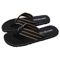 CieKen Men's Flip Flops Casual Sandals Arch Support Summer Beach Slippers (Black, US:8)